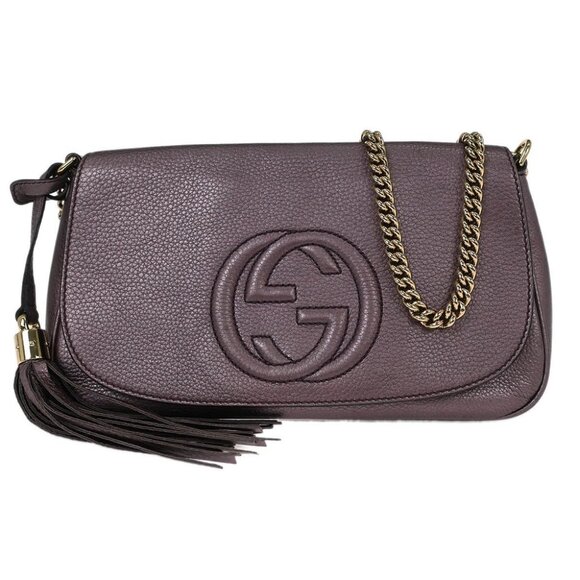 Gucci Metallic Purple Soho Chain Shoulder Bag - Picture 1 of 11